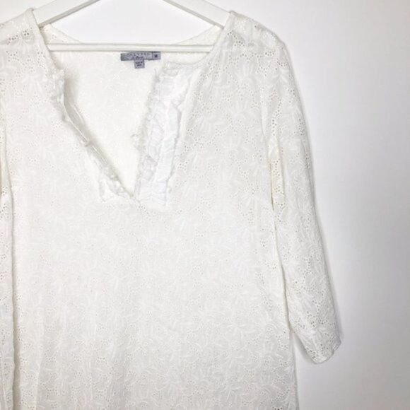 CALYPSO ST. BARTH White Eyelet Tunic Top - Picture 2 of 6
